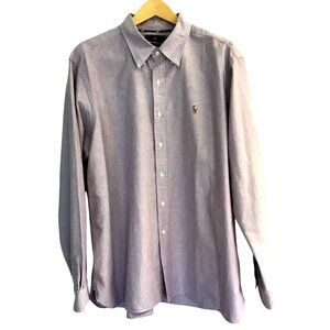 RALPH LAUREN MENS PURPLE CLASSIC FIT COTTON LONG SLEEVE BUTTON DOWN SHIRT SZ XXL